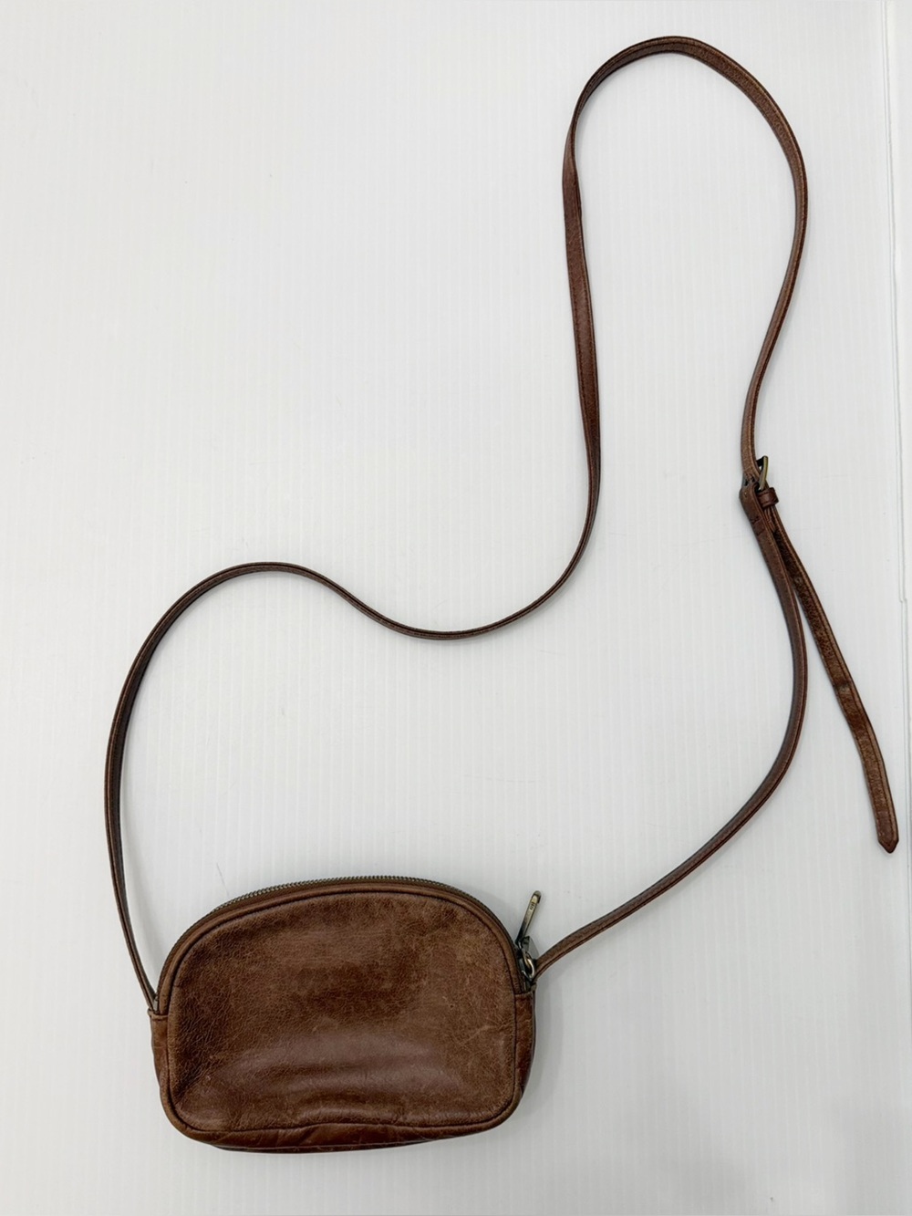 Hobo Brown Leather Crossbody Bag - Minimalist Everyday Bag